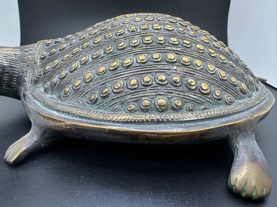 Heavy Solid Brass Turtle Figurine From India [Photo 8]