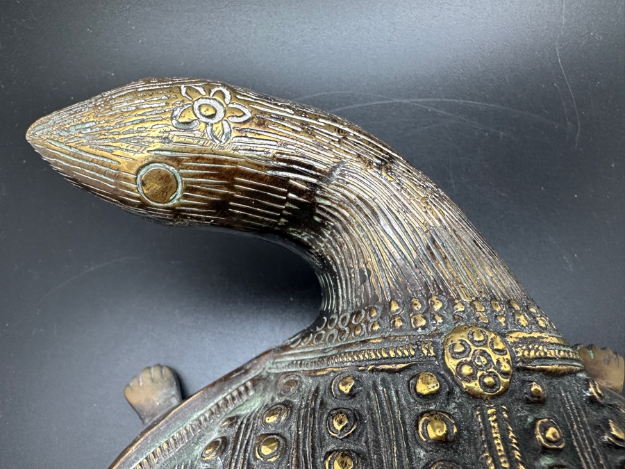 Heavy Solid Brass Turtle Figurine From India [Photo 12]