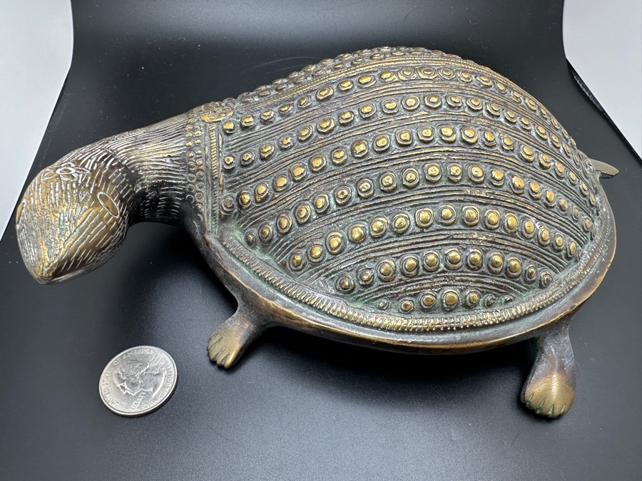 Heavy Solid Brass Turtle Figurine From India [Photo 4]