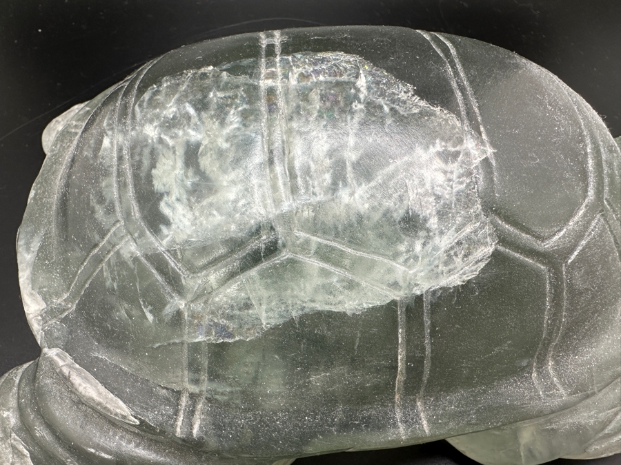 Large Hand Carved Light Green Stone Turtle Figurine 2,105g [Photo 12]