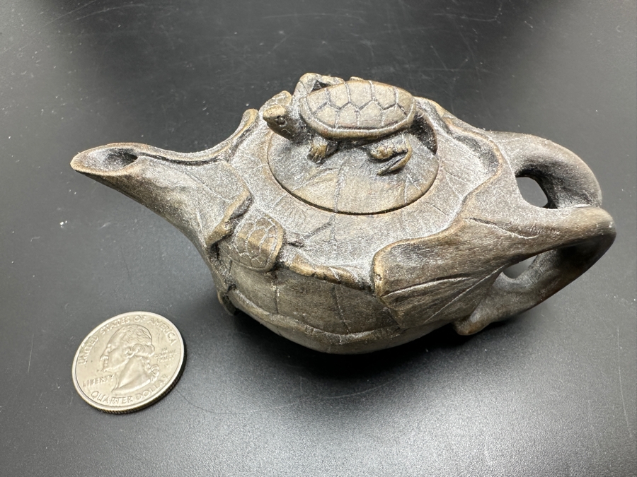 Vintage Chinese Clay Teapot With Turtle Finial 2H [Photo 9]