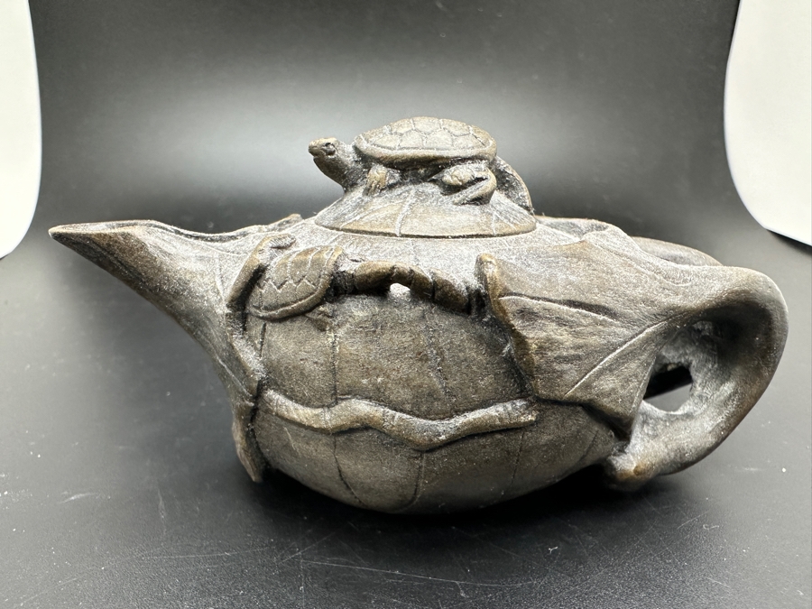 Vintage Chinese Clay Teapot With Turtle Finial 2H [Photo 4]