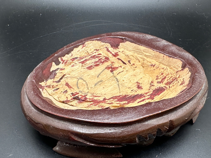 Stunning Vintage Hand-Carved Stone Turtle Emerging From Egg with Writing 74.6g [Photo 21]