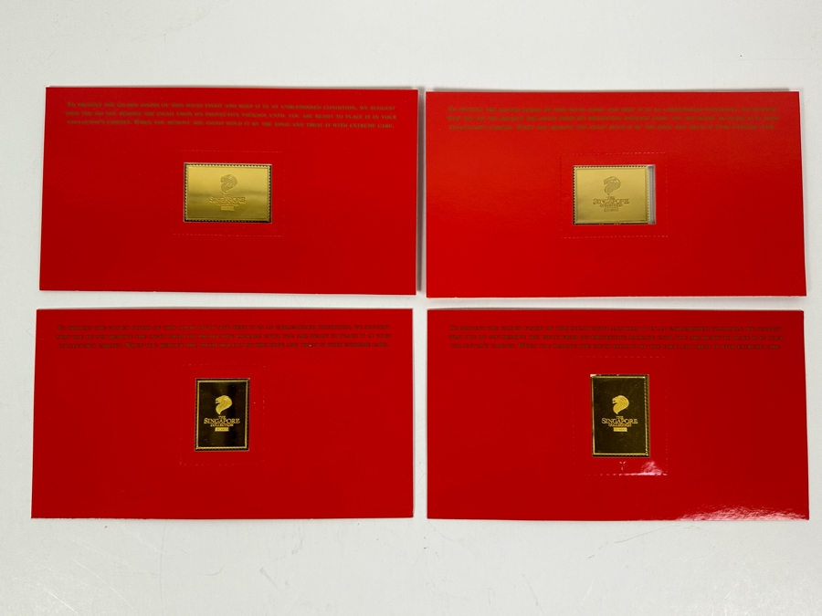 Just Added - (4) Rare 1995 Limited Edition The Singapore Collection 925 Sterling Silver Proof Ingots By The Singapore Mint And Singapore Philatelic Museum Limited To 3,800 Sets 141g [Photo 8]