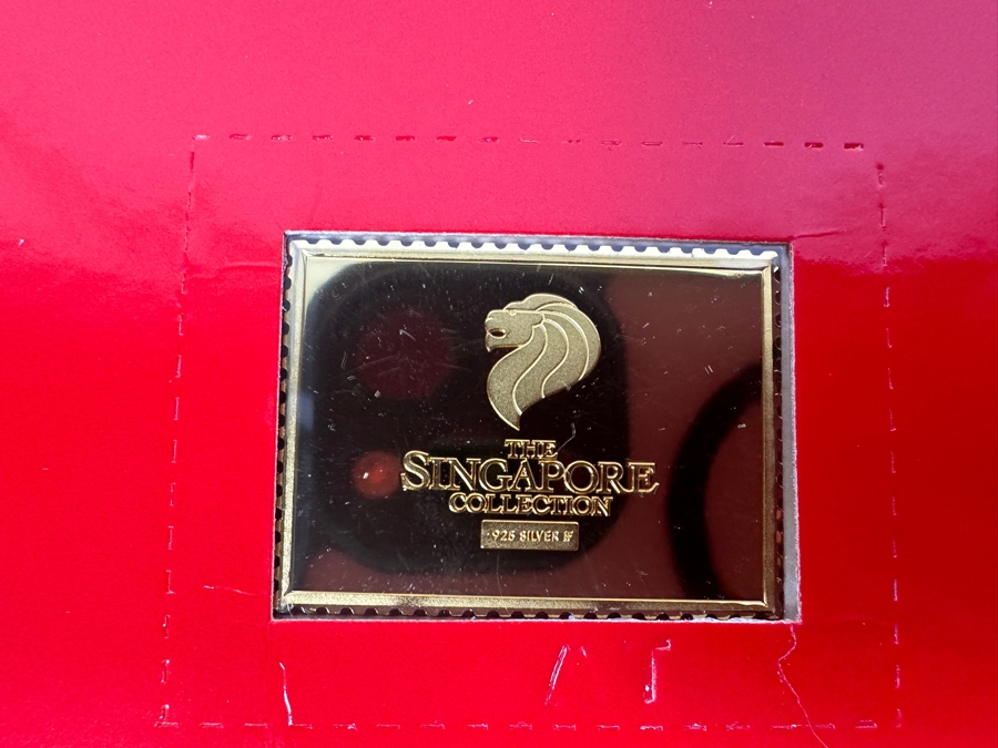 Just Added - (4) Rare 1995 Limited Edition The Singapore Collection 925 Sterling Silver Proof Ingots By The Singapore Mint And Singapore Philatelic Museum Limited To 3,800 Sets 132g [Photo 8]