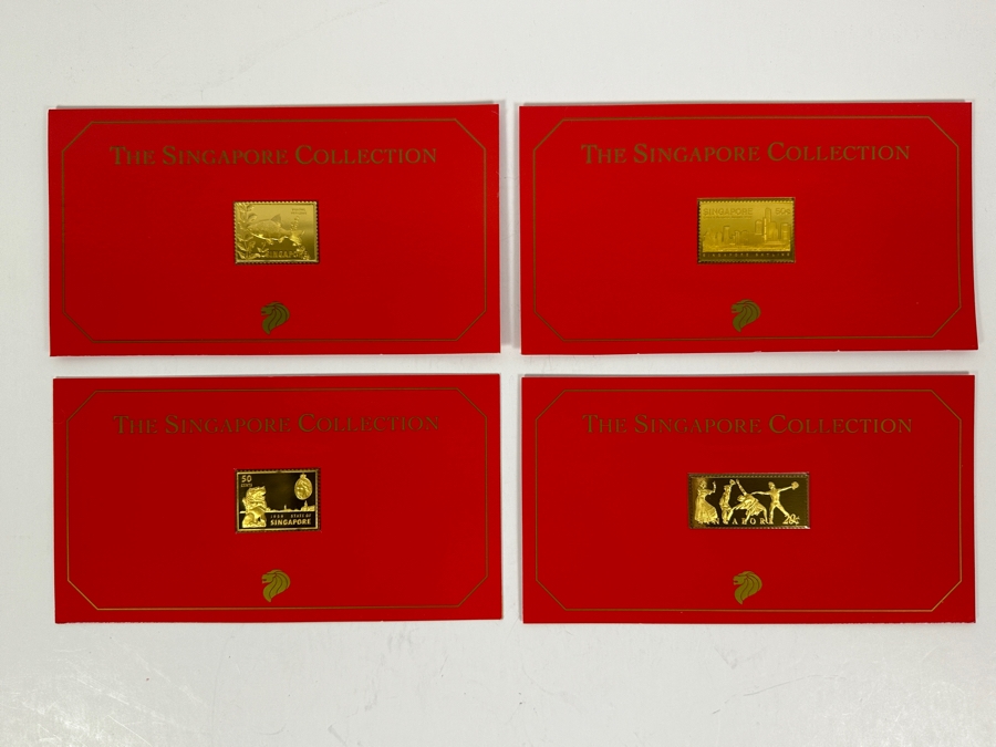 Just Added - (4) Rare 1995 Limited Edition The Singapore Collection 925 Sterling Silver Proof Ingots By The Singapore Mint And Singapore Philatelic Museum Limited To 3,800 Sets 132g [Photo 2]