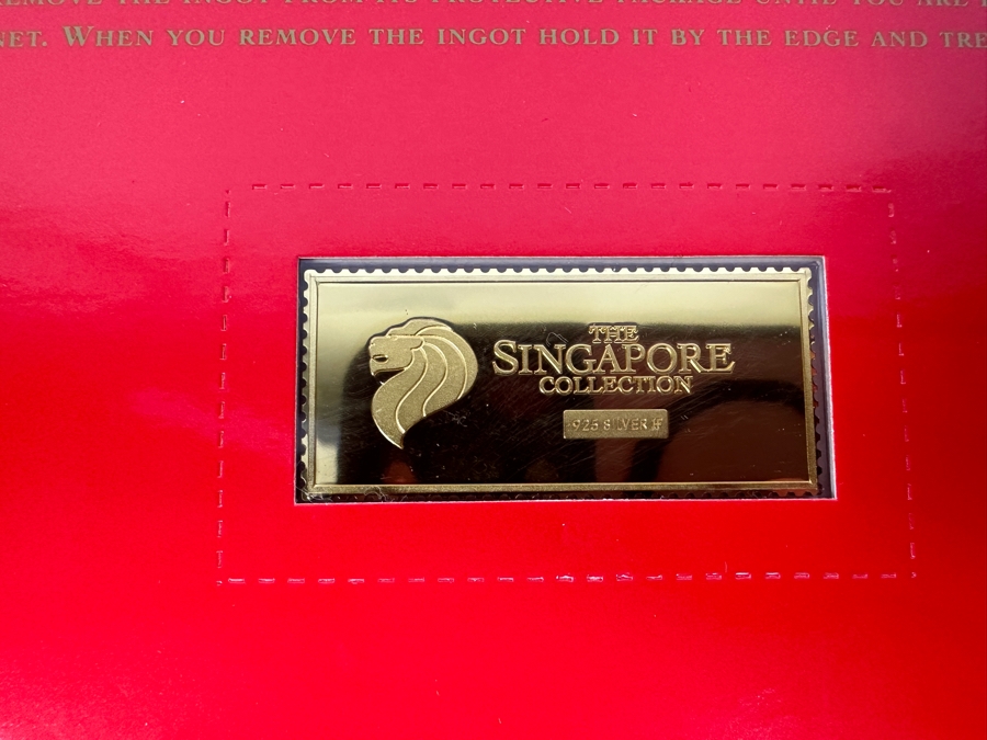 Just Added - (4) Rare 1995 Limited Edition The Singapore Collection 925 Sterling Silver Proof Ingots By The Singapore Mint And Singapore Philatelic Museum Limited To 3,800 Sets 132g [Photo 11]