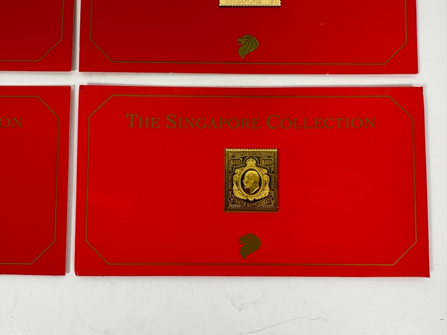 Just Added - (4) Rare 1995 Limited Edition The Singapore Collection 925 Sterling Silver Proof Ingots By The Singapore Mint And Singapore Philatelic Museum Limited To 3,800 Sets 124g [Photo 3]
