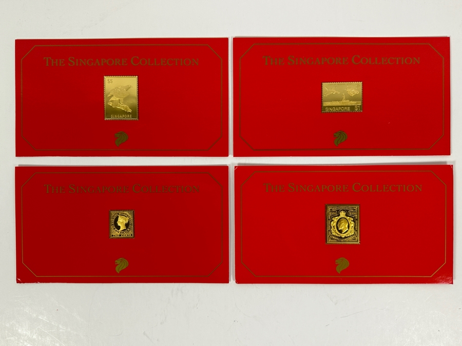 Just Added - (4) Rare 1995 Limited Edition The Singapore Collection 925 Sterling Silver Proof Ingots By The Singapore Mint And Singapore Philatelic Museum Limited To 3,800 Sets 124g [Photo 2]