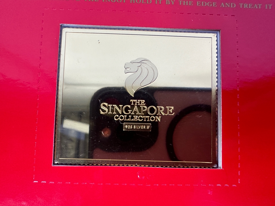Just Added - (4) Rare 1995 Limited Edition The Singapore Collection 925 Sterling Silver Proof Ingots By The Singapore Mint And Singapore Philatelic Museum Limited To 3,800 Sets 159g [Photo 9]