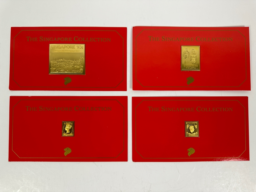 Just Added - (4) Rare 1995 Limited Edition The Singapore Collection 925 Sterling Silver Proof Ingots By The Singapore Mint And Singapore Philatelic Museum Limited To 3,800 Sets 159g [Photo 2]