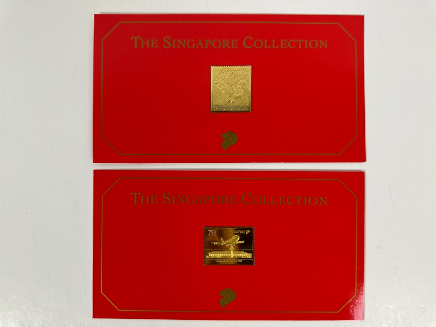 (2) Rare 1995 Limited Edition The Singapore Collection 925 Sterling Silver Proof Ingots By The Singapore Mint And Singapore Philatelic Museum Limited To 3,800 Sets 63g [Photo 2]