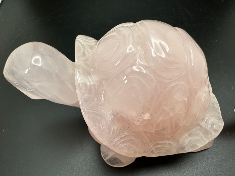 Four Carved Rose Quartz Turtle Figurines 346g [Photo 9]
