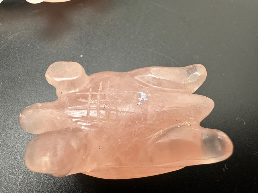 Four Carved Rose Quartz Turtle Figurines 346g [Photo 16]