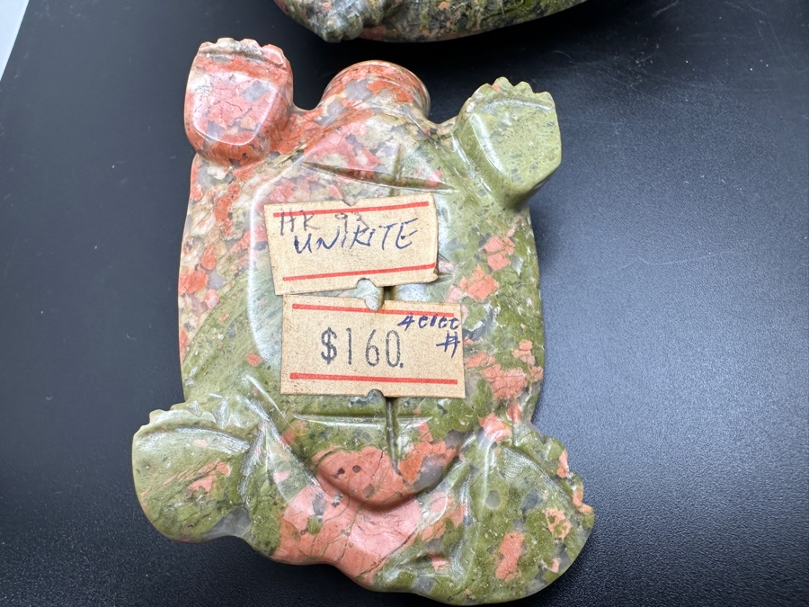 Four Carved Unakite Stone Of Vision Turtle Figurines 547g [Photo 14]