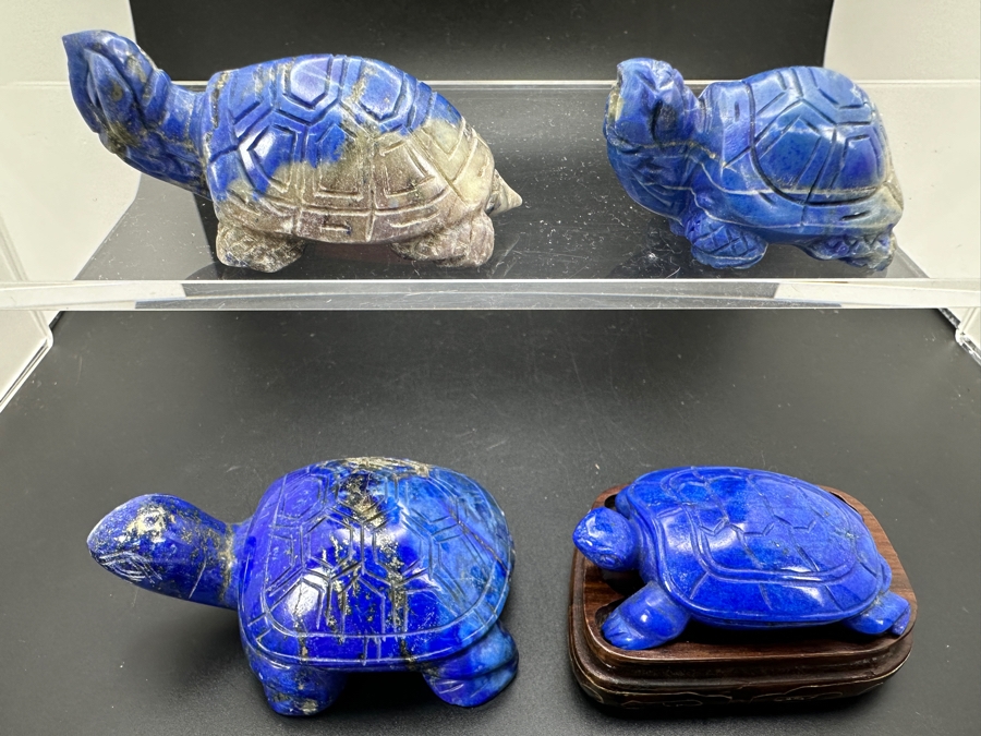 Four Carved Lapis Lazuli Turtle Figurines 308g [Photo 4]
