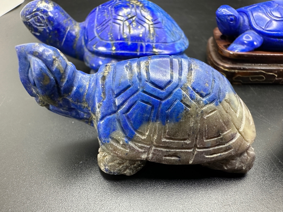 Four Carved Lapis Lazuli Turtle Figurines 308g [Photo 6]