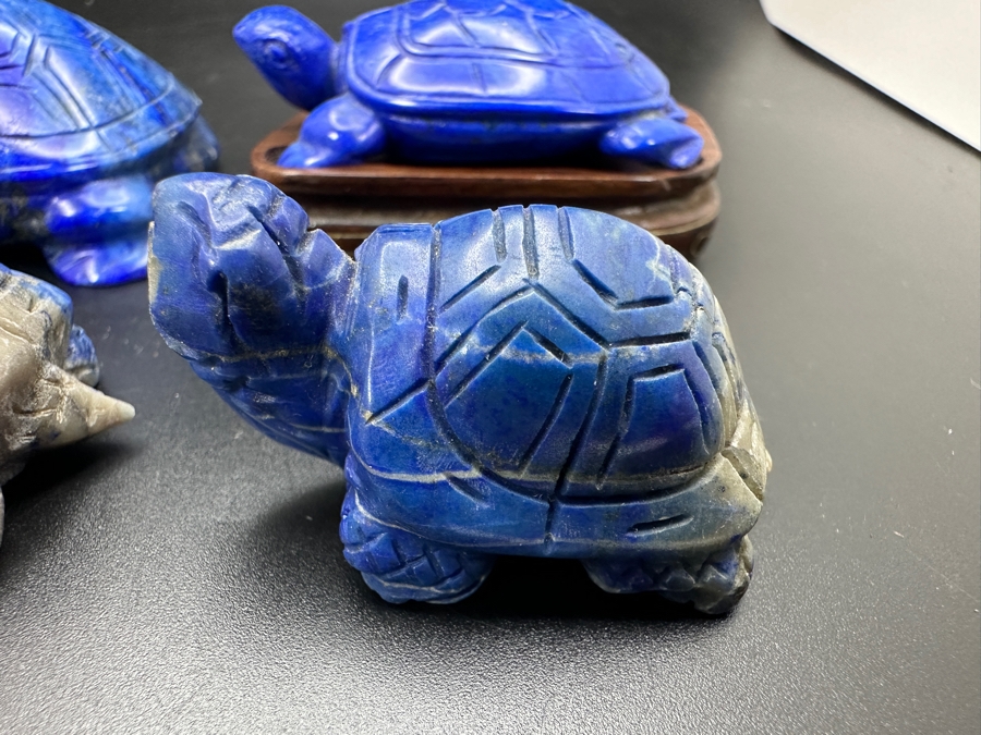 Four Carved Lapis Lazuli Turtle Figurines 308g [Photo 7]