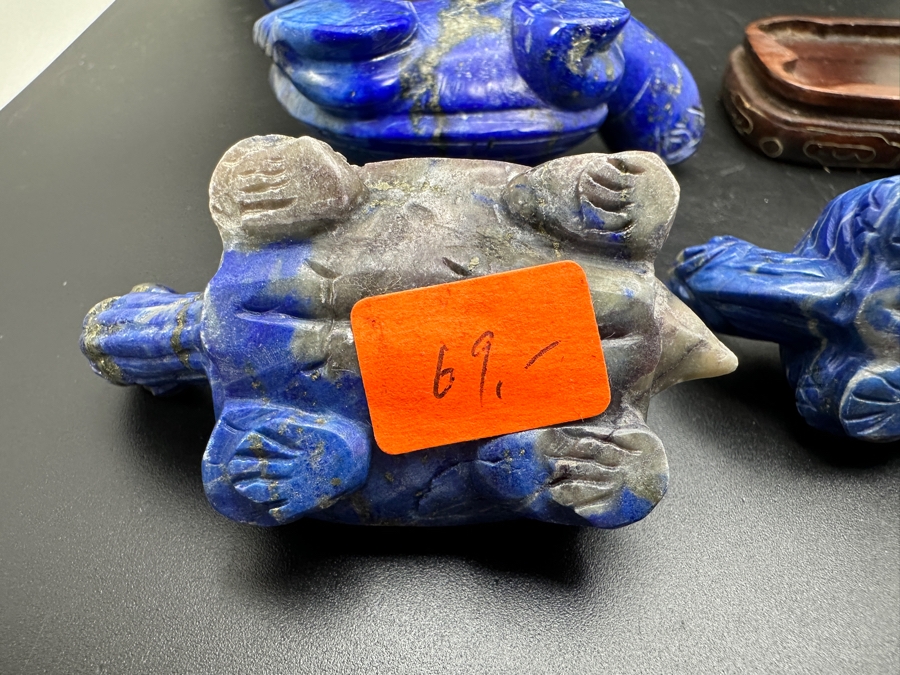 Four Carved Lapis Lazuli Turtle Figurines 308g [Photo 18]