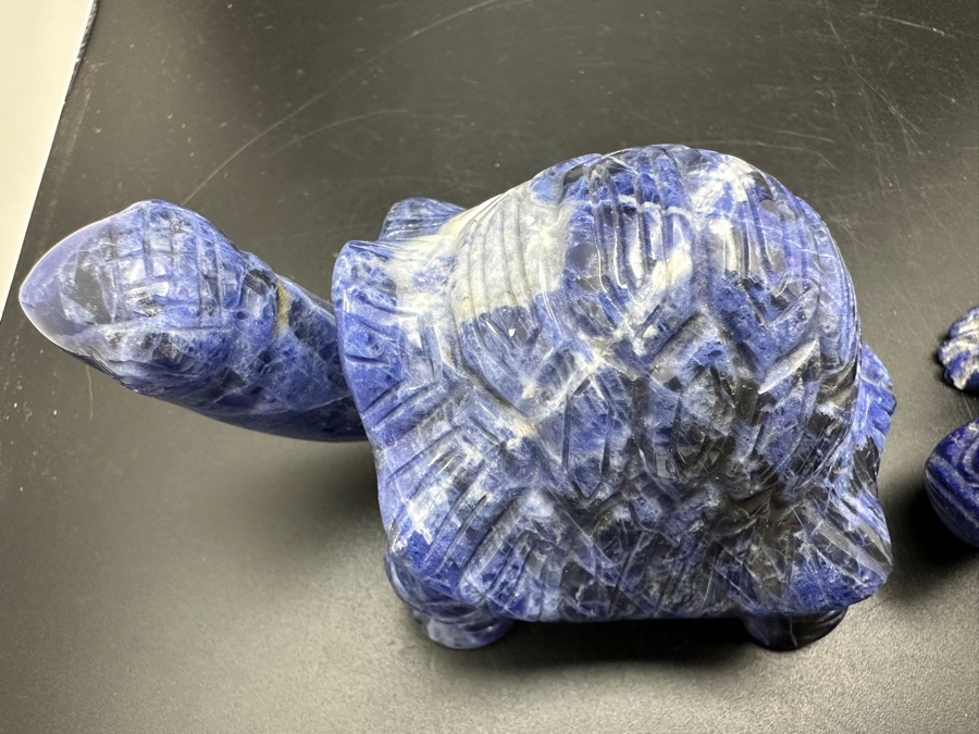 Four Carved Lapis Lazuli Turtle Figurines 621g [Photo 11]
