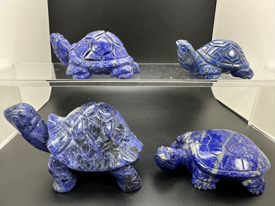 Four Carved Lapis Lazuli Turtle Figurines 621g [Photo 3]