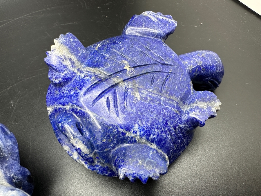 Four Carved Lapis Lazuli Turtle Figurines 621g [Photo 16]