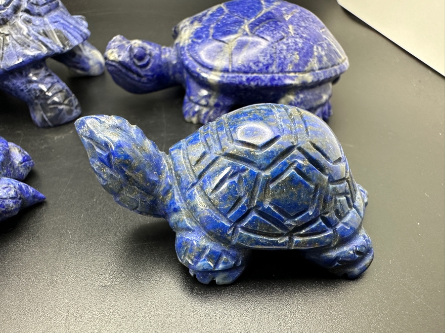 Four Carved Lapis Lazuli Turtle Figurines 621g [Photo 9]