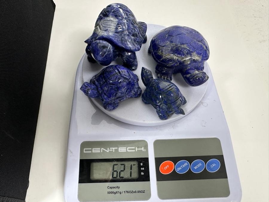 Four Carved Lapis Lazuli Turtle Figurines 621g [Photo 19]