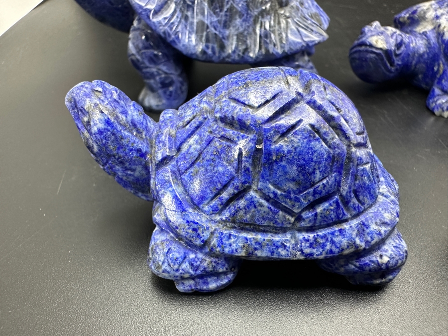 Four Carved Lapis Lazuli Turtle Figurines 621g [Photo 8]