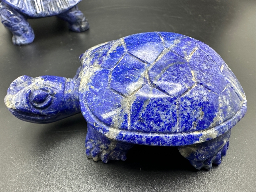 Four Carved Lapis Lazuli Turtle Figurines 621g [Photo 12]