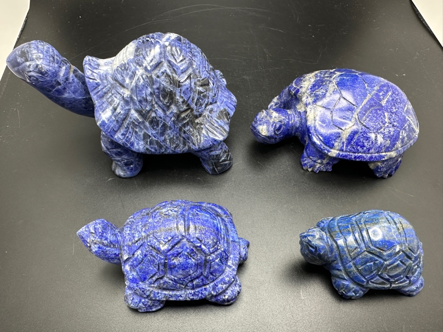 Four Carved Lapis Lazuli Turtle Figurines 621g [Photo 5]