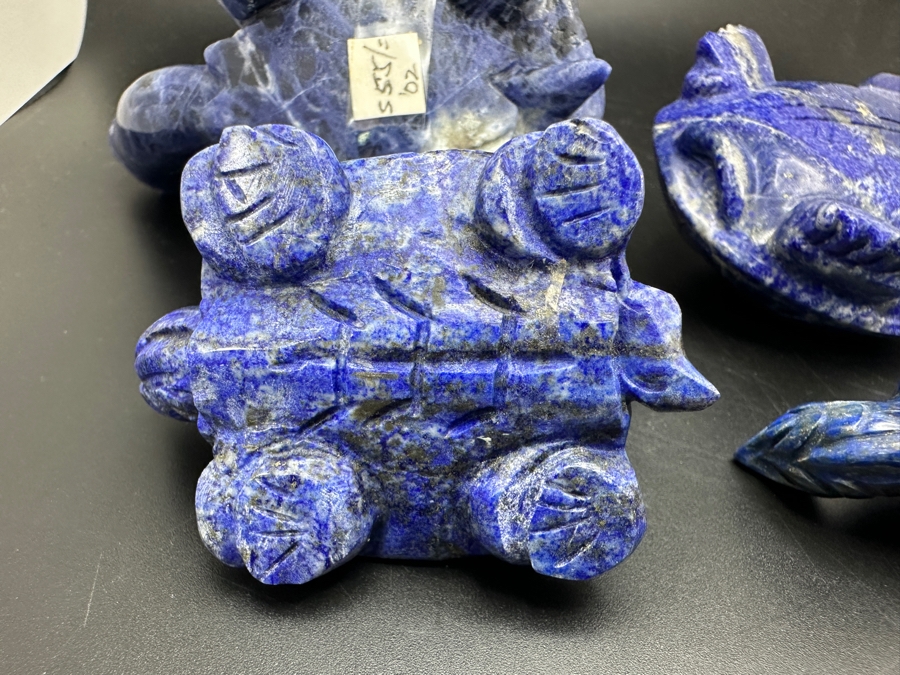 Four Carved Lapis Lazuli Turtle Figurines 621g [Photo 18]