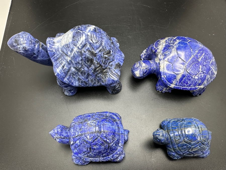 Four Carved Lapis Lazuli Turtle Figurines 621g [Photo 6]