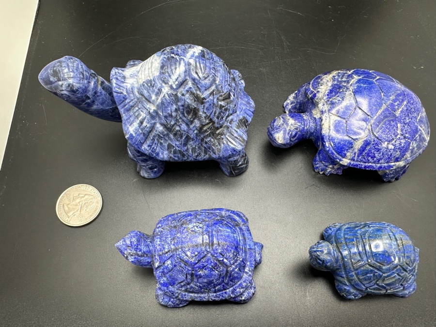 Four Carved Lapis Lazuli Turtle Figurines 621g [Photo 7]