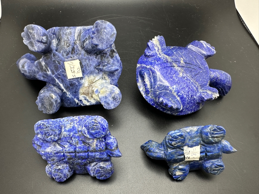 Four Carved Lapis Lazuli Turtle Figurines 621g [Photo 15]
