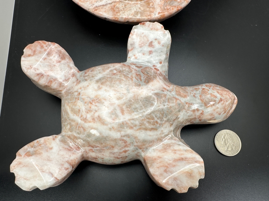 Large Carved Stone Turtle Figurine Box 1,377g [Photo 7]