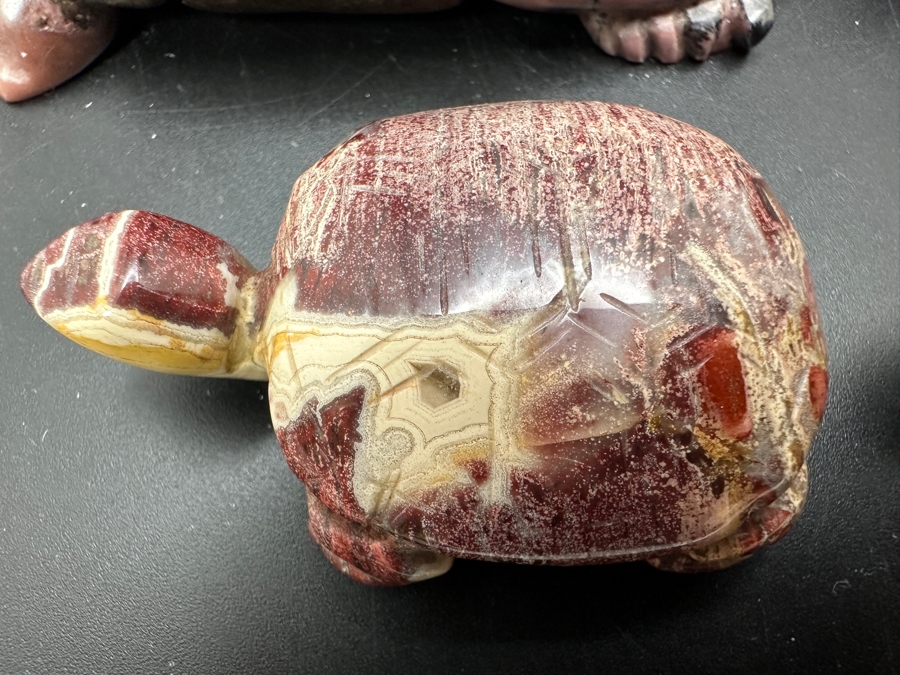 Four Carved Stone Turtle Figurines 402g [Photo 8]