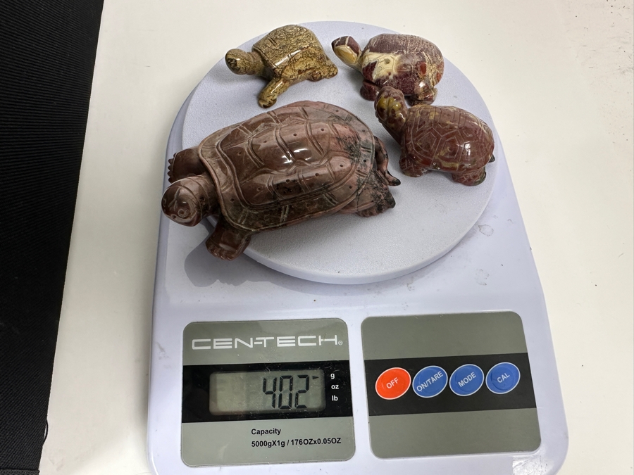 Four Carved Stone Turtle Figurines 402g [Photo 20]