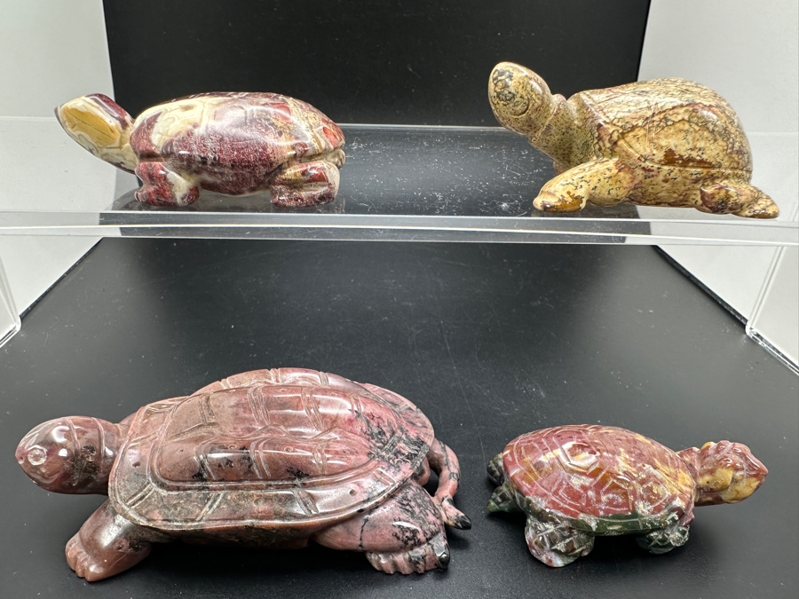Four Carved Stone Turtle Figurines 402g [Photo 3]