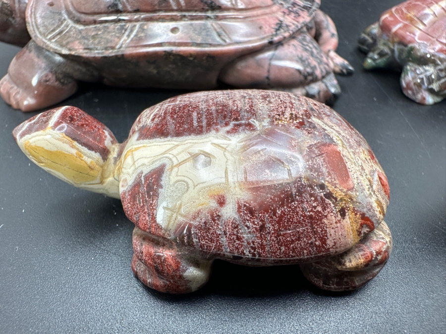 Four Carved Stone Turtle Figurines 402g [Photo 7]