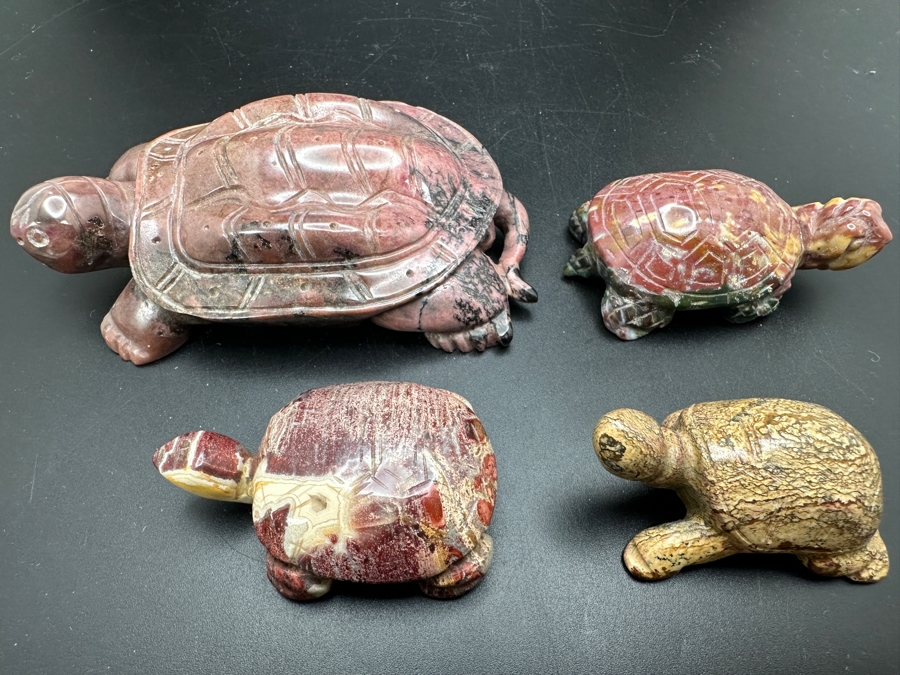 Four Carved Stone Turtle Figurines 402g [Photo 5]