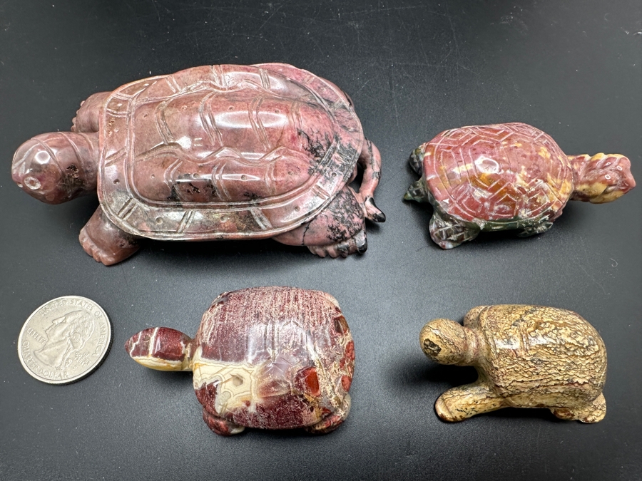 Four Carved Stone Turtle Figurines 402g [Photo 6]