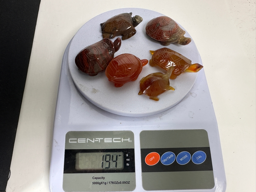 Six Carved Stone Turtle Figurines 194g [Photo 11]