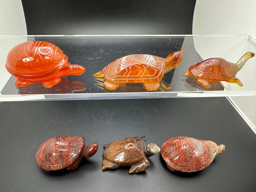 Six Carved Stone Turtle Figurines 194g [Photo 3]