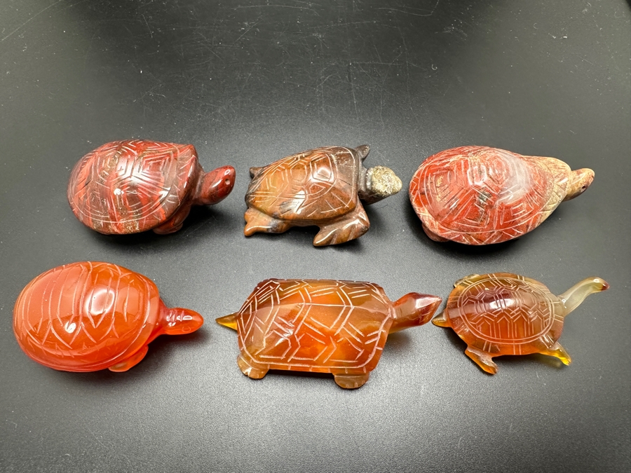 Six Carved Stone Turtle Figurines 194g [Photo 4]