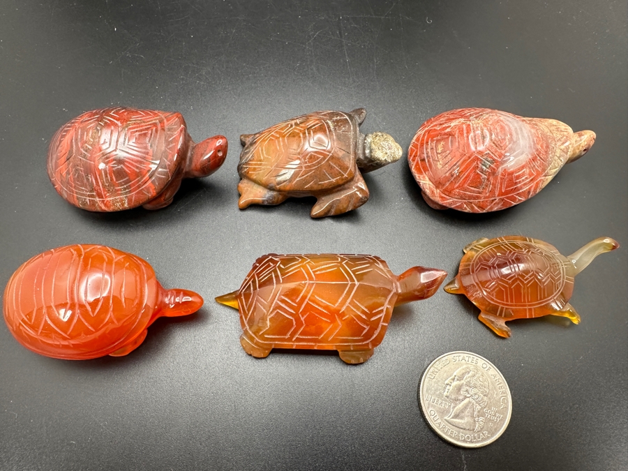 Six Carved Stone Turtle Figurines 194g [Photo 6]
