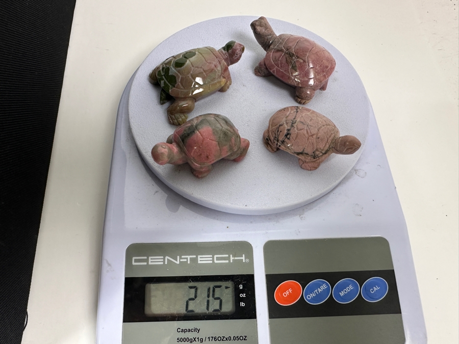 Four Carved Stone Turtle Figurines Rhodonite 215g [Photo 21]