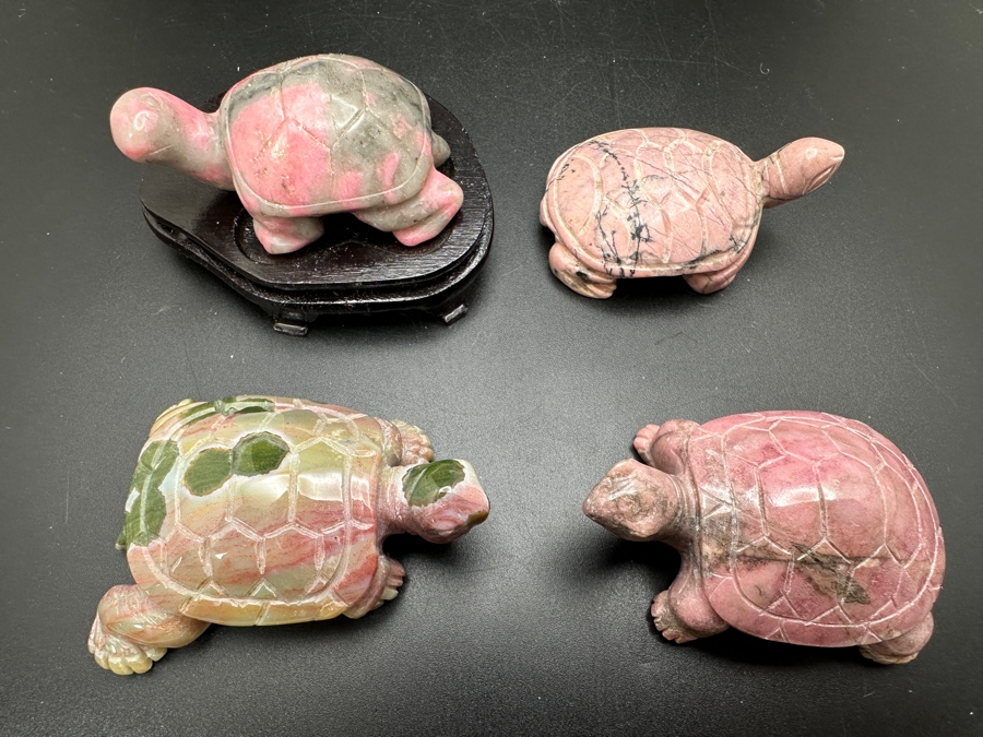 Four Carved Stone Turtle Figurines Rhodonite 215g [Photo 4]