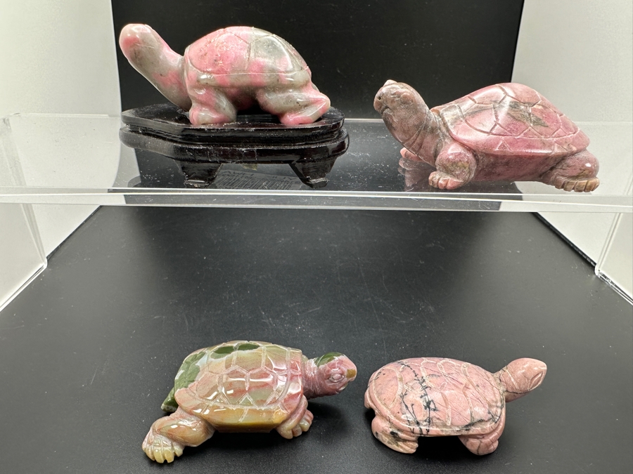Four Carved Stone Turtle Figurines Rhodonite 215g [Photo 3]