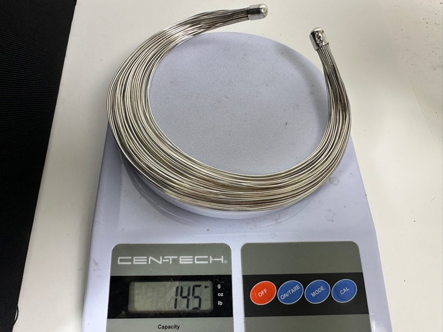 Sterling Silver Multi-Strand Choker Necklace 145g [Photo 5]